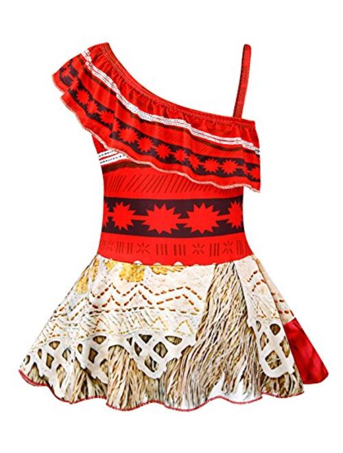 AmzBarley Girls One-Piece Swimwear Bathing Suit Kids Adventure Outfit Swimsuits with Accessories