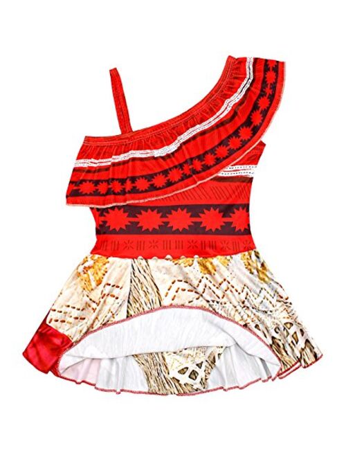 AmzBarley Girls One-Piece Swimwear Bathing Suit Kids Adventure Outfit Swimsuits with Accessories