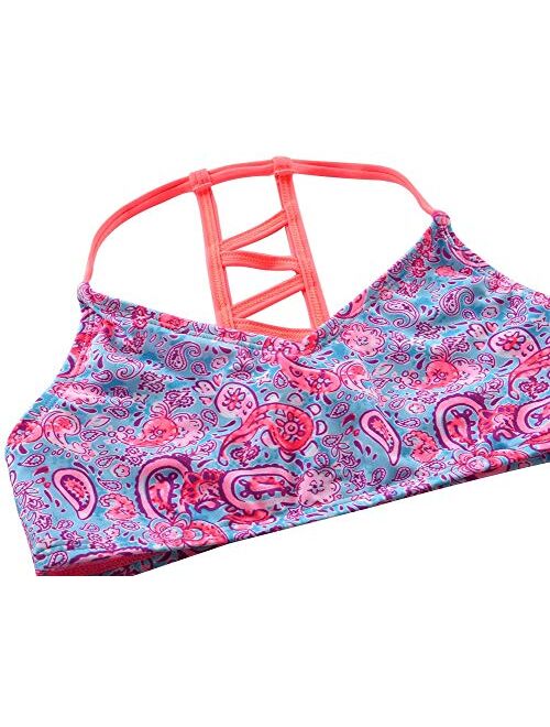 Hilor Girl's Strappy Bikini Set Two Piece Swimsuits Side Tie Hipster Swimwear. 