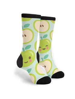 Happy Apples Unisex Casual Sports Socks Knee High Athletic Long Tube Stockings