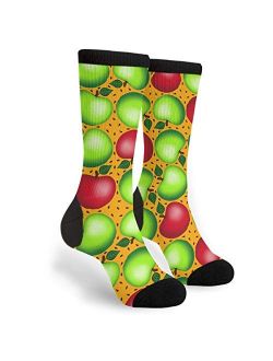 Green And Red Apple Novelty Socks For Women & Men One Size - Gifts