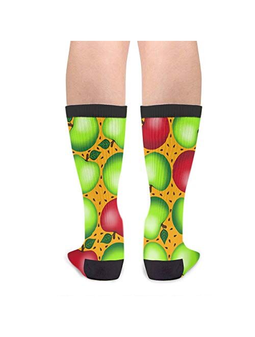 Green And Red Apple Novelty Socks For Women & Men One Size - Gifts