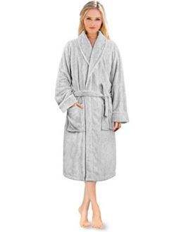 Premium Women Fleece Robe | Ultra Soft, Warm Cozy Spa Robe | Luxurious Plush Lightweight Bathrobe