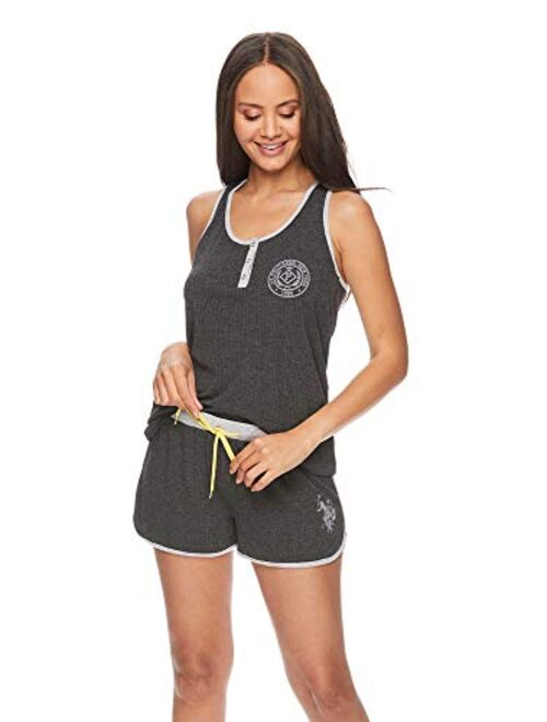 U.S. Polo Assn. Womens Racerback Tank Top and Pajama Lounge Shorts Sets