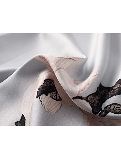 BABEYOND Kimono Robe Cover up Long Floral Satin Sleepwear Silky Bathrobe Bachelorette Robe