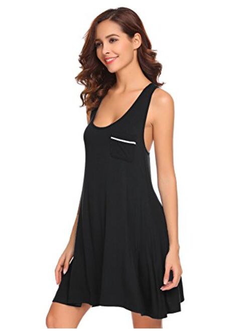 Ekouaer Sleepwear Womens Chemise Nightgown Full Slip Lounge Dress Sexy Lingerie Sleepshirt