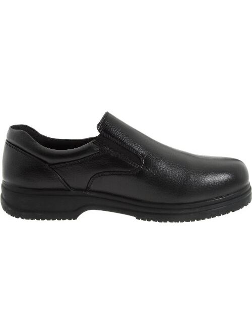 Deer Stags Mens Manager Memory Foam Slip Resistant Oil Resistant Non-Marking SR Slip-On Work Shoes, Black, Medium