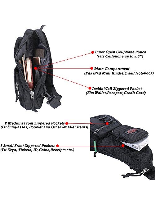 Sling Backpacks, Sling Chest Bags Shoulder Fanny Pack Crossbody Bags for Men Women Outdoor Travel