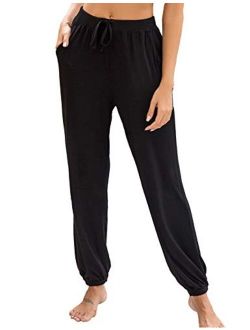 Women's Comfy Pajama Pants Loose Yoga Pants Stretch Lounge Bottoms Drawstring Jogger Pants With Pockets