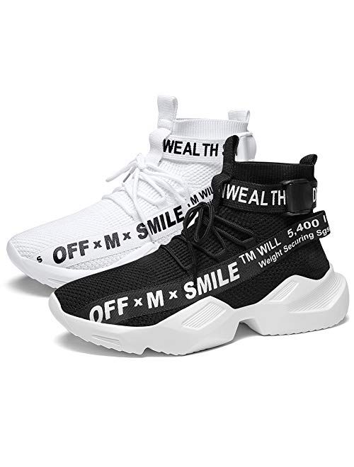 YOHI Men's Balenciaga Look Running Shoes Blade Fashion Sneakers Breathable Casual Walking Shoes High Top Sneakers for Men