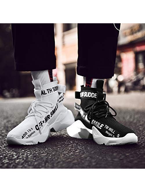 YOHI Men's Balenciaga Look Running Shoes Blade Fashion Sneakers Breathable Casual Walking Shoes High Top Sneakers for Men