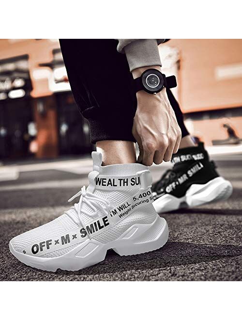 YOHI Men's Balenciaga Look Running Shoes Blade Fashion Sneakers Breathable Casual Walking Shoes High Top Sneakers for Men