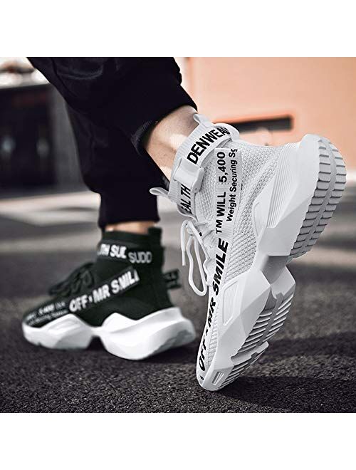 YOHI Men's Balenciaga Look Running Shoes Blade Fashion Sneakers Breathable Casual Walking Shoes High Top Sneakers for Men