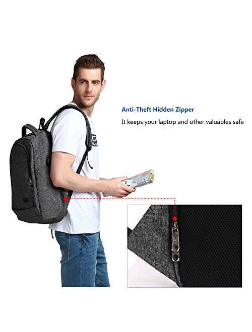 MarsBro Business Travel Water Resistant Polyester 15.6 Inch Laptop Backpack for Women Men