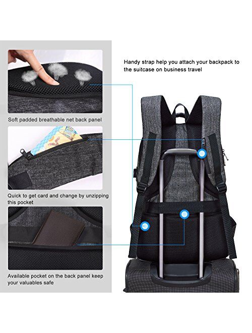 MarsBro Business Travel Water Resistant Polyester 15.6 Inch Laptop Backpack for Women Men