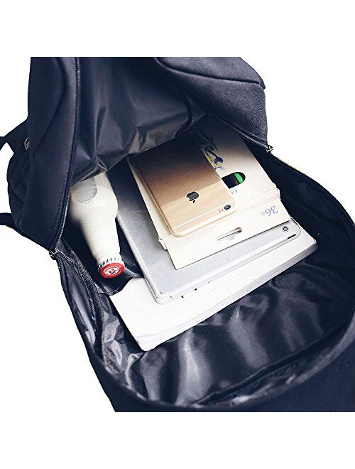 Black College Cute Cat Embroidery Canvas School Backpack Bags for Kids Kitty