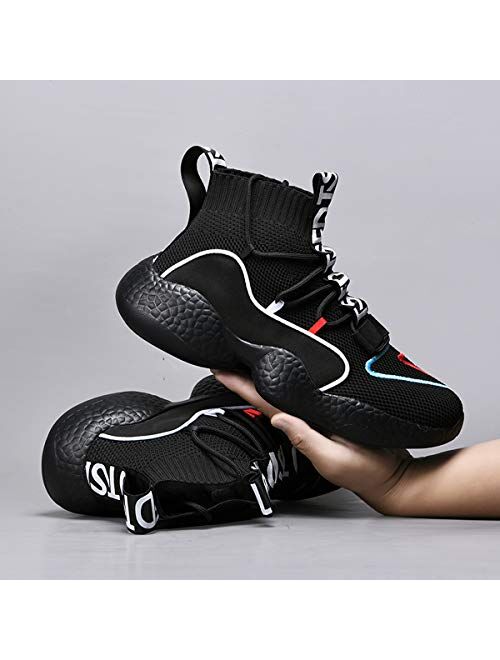 BADIER Women's Balenciaga Look High Top Mesh Casual Walking Running Sport Sock Shoe Sneakers