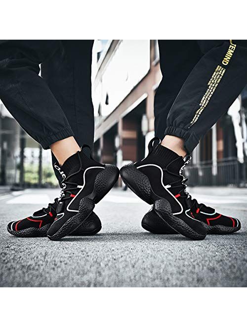 BADIER Women's Balenciaga Look High Top Mesh Casual Walking Running Sport Sock Shoe Sneakers