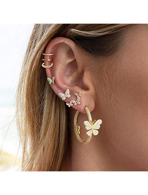 Milacolato 925 Sterling Silver Non Pierced Ear Cuff Earrings Handmade Helix Cartilage Piercing Jewelry Fashion Wrap Ear Cuff Earrings for Women