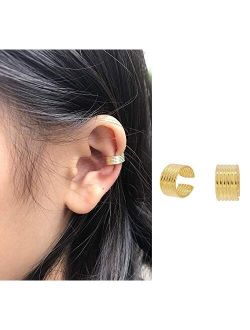 GOLD XIONG PADISHAH S925 Sterling Silver Threader Earrings & Ear Cuff Double line no Piercing Earrings Set Fake Piercing Connected Chain Sister