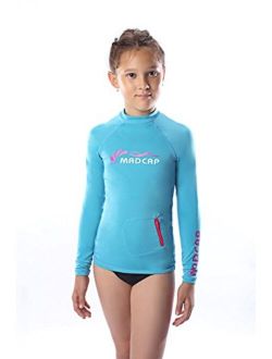 MADCAP Girls Rash Guard Long Sleeve Swimwear Swim Surf Shirt Top UV Sun Protection for Toddler and Teen Girls 4-16 Years Old