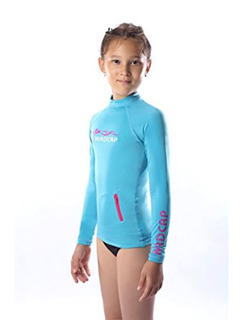 MADCAP Girls Rash Guard Long Sleeve Swimwear Swim Surf Shirt Top UV Sun Protection for Toddler and Teen Girls 4-16 Years Old