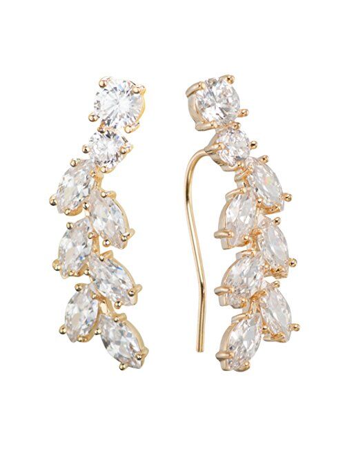 Chicinside Sweep up CZ Crystal Ear Wrap Pin Ear Cuffs Climbers Hook Earrings