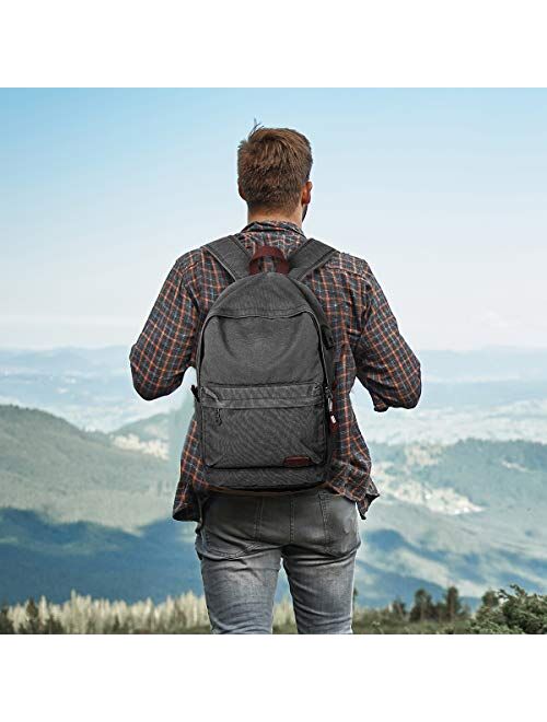 MUZEE Canvas Backpack Lightweight Travel Daypack Student Rucksack Laptop Backpack