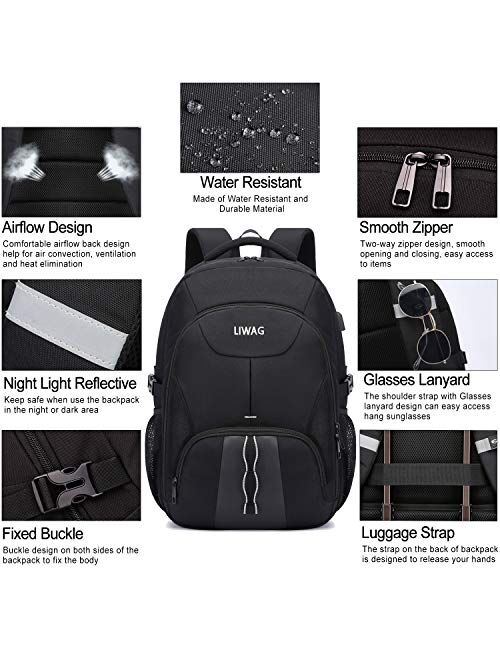 Extra Large Backpack for Men 50L,Durable Travel Laptop Backpack Gifts for Women Men with USB Charging Port,TSA Friendly Big Business Computer Bag College School Bookbags 