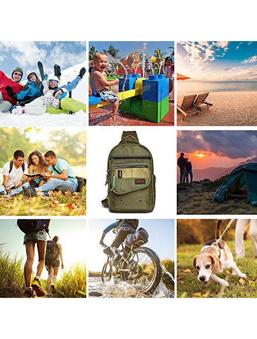 Sling Bags, Chest Shoulder Backpacks Crossbody Purse Outdoor Chest Bag Travel Backpack for Men Women Hiking Camping Cycling