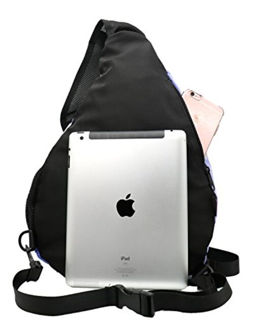 iColor Sling Bag Print Chest Shoulder Backpack Crossbody Pack Rucksack For Hiking Beach