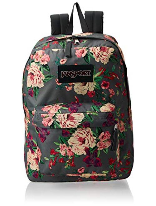 JanSport SuperBreak Backpack - Lightweight School Pack, Grey Bouquet