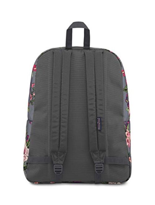 JanSport SuperBreak Backpack - Lightweight School Pack, Grey Bouquet