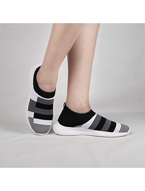 FUDYNMALC Walking Shoes for Women Balenciaga Look Casual Lightweight Breathable Mesh Slip on Athletic Sock Sneakers Work Shoes
