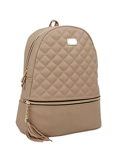 Copi Women's Simple Design Fashion Quilted Casual Backpack