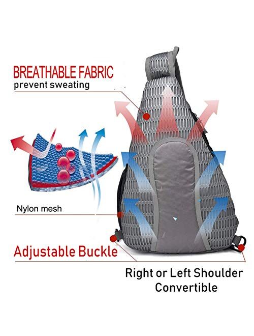 Sling Bag Backpack, SEEU Ultralight Shoulder Bag Chest Bag for Women Men Kid 20L