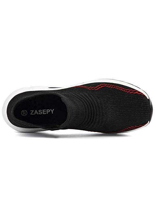 ZASEPY Women's Walking Shoes Light Sock Sneakers Slip On Balenciaga Look Breathable Mesh Platform Loafers Tennis Running