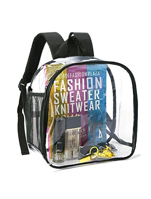 HTLCMMT Clear Backpack Stadium Approved, Clear Backpack Small for Women, Waterproof and Lightweight Heavy Duty Transparent Backpack for Concert, Security Travel & Stadium