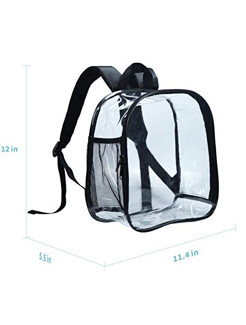 HTLCMMT Clear Backpack Stadium Approved, Clear Backpack Small for Women, Waterproof and Lightweight Heavy Duty Transparent Backpack for Concert, Security Travel & Stadium