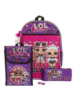 LOL Surprise Purple Back too School Essentials Set for Girls, Purple, Size 16"