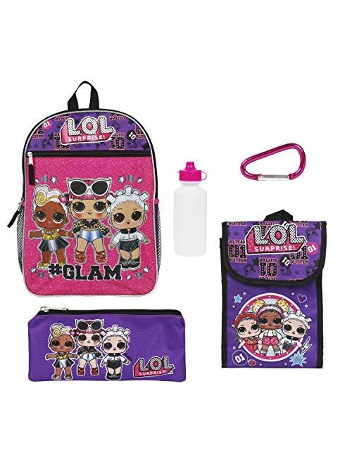 LOL Surprise Purple Back too School Essentials Set for Girls, Purple, Size 16"