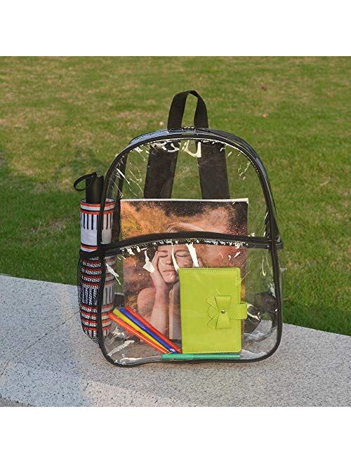 Heavy Duty Clear Backpack, Transparent PVC Concert Mini Backpacks, See Through Outdoor Bag for Security Travel, Sports Events