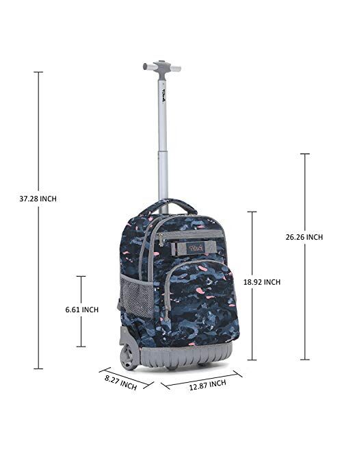 Rolling Backpack 19 inch Wheeled LAPTOP Boys Girls Travel School Student Trip