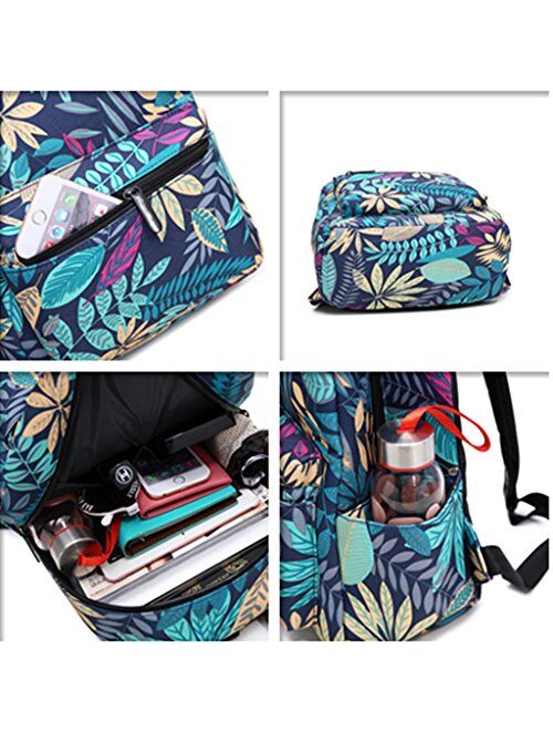 Fvstar Floral Cute Teen Girls Backpack Purse Outdoor Mini Backpack Purse Canvas Travel Bags