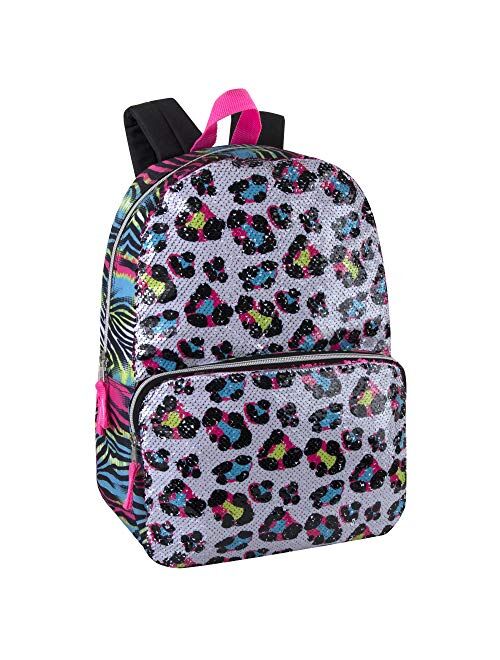 Madison & Dakota Reversible Glitter Sequin Backpacks for Girls and Women, with Padded Back and Adjustable Straps