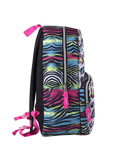 Madison & Dakota Reversible Glitter Sequin Backpacks for Girls and Women, with Padded Back and Adjustable Straps