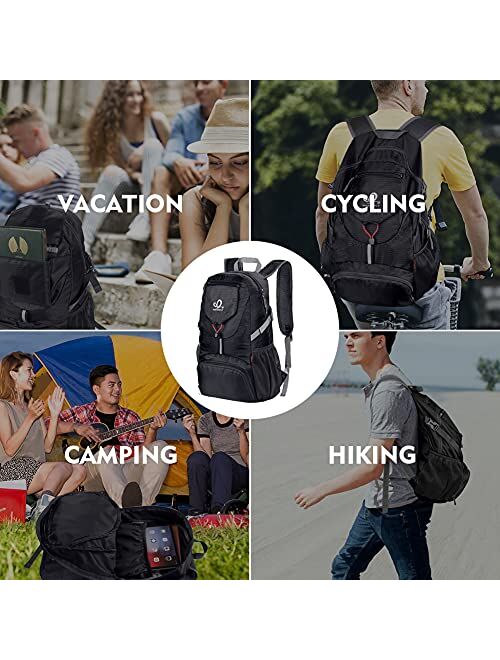 WATERFLY Packable Backpack Daypack for Men Women 16L Lightweight Travel Hiking Daypack