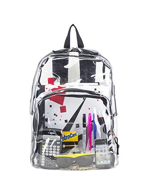 Eastsport Clear Dome Backpack with Adjustable Printed Padded Straps