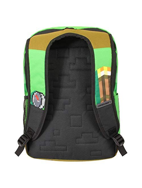 JINX Minecraft Pickaxe Adventure Kids School Backpack, Green, 17"