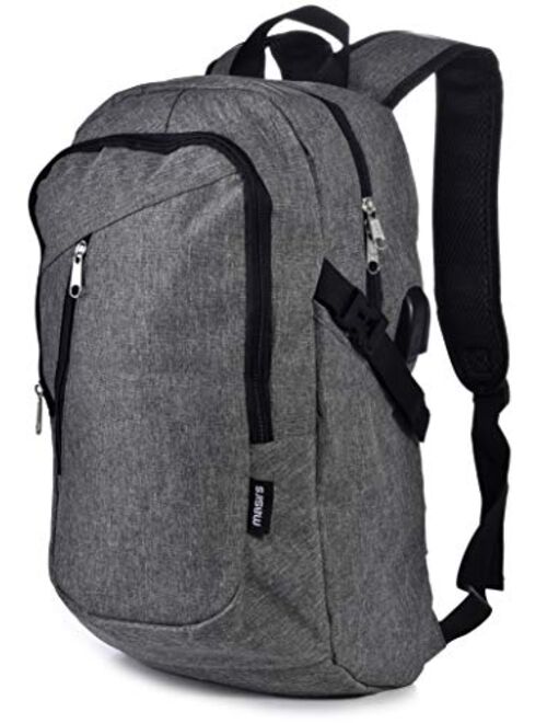 Laptop Travel Backpack - Adjustable Shoulder Straps, Zippered Compartments with Side Pockets for Water Bottle or Umbrella. Headset and USB Charging Port. Perfect for Scho